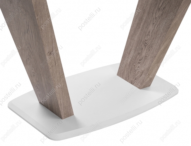 Стол на тумбе Петир дуб с пилением/белая шагрень (Арт 462110)