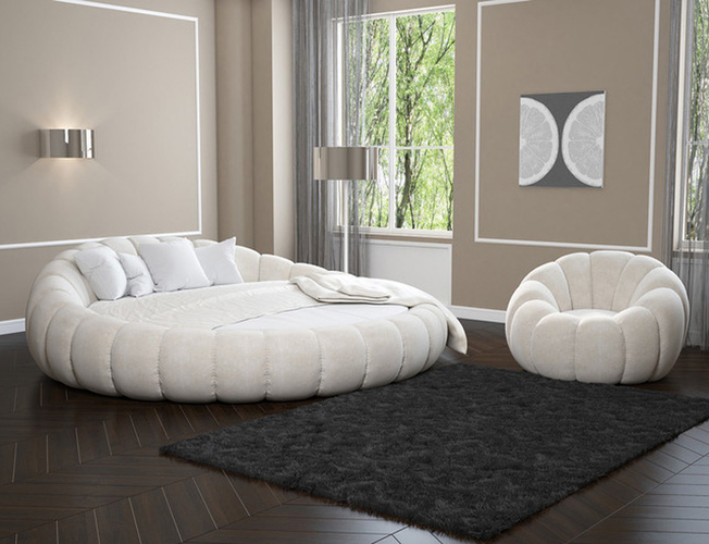 Круглая кровать Berta SoftWall