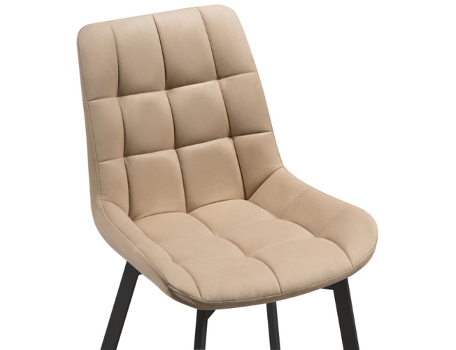 Стул на металлокаркасе Челси черный/бежевый (Арт.489739)