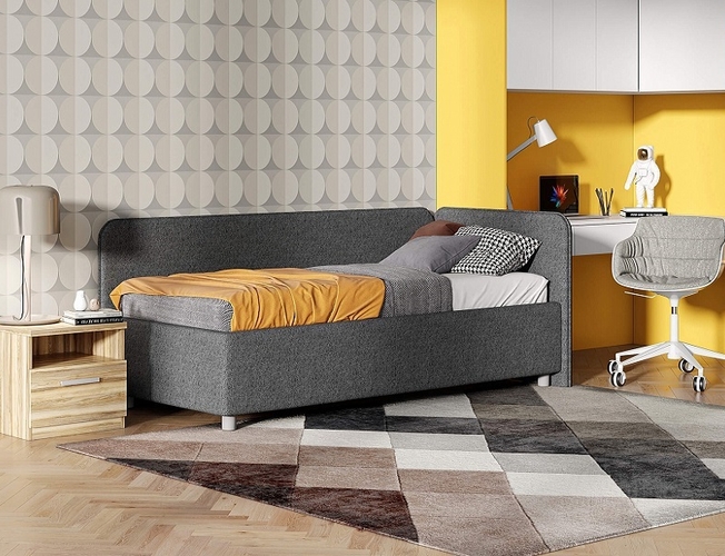 Кровать Capri L Сонум с подъемным механизмом в интерьере