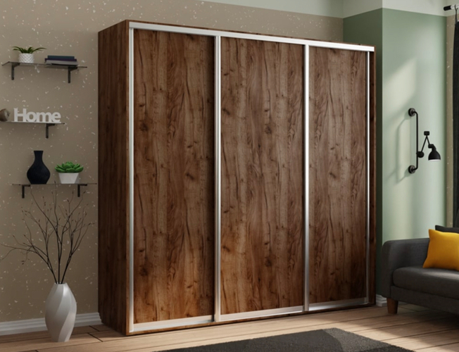 Шкаф-купе Экспресс Люкс 3-х дверный (ЛДСП), Дуб табачный